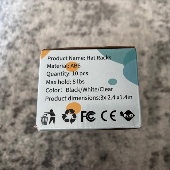 10 Pack Adhesive Hat Racks Clear Plastic Wall Hooks for Hat Display NIB - Picture 3 of 4